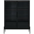 thumbnail image 5 of 51.2" Tall LED Display Cabinet with Tempered Glass Doors & 4 Shelves, Modern Curio Cabinet with Storage Drawers, for Living Room & Office, 5 of 18