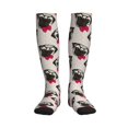thumbnail image 3 of Compression Socks for Women and Men - funny dog Pug red bow glasses Compression Socks Circulation for Workout, 3 of 8