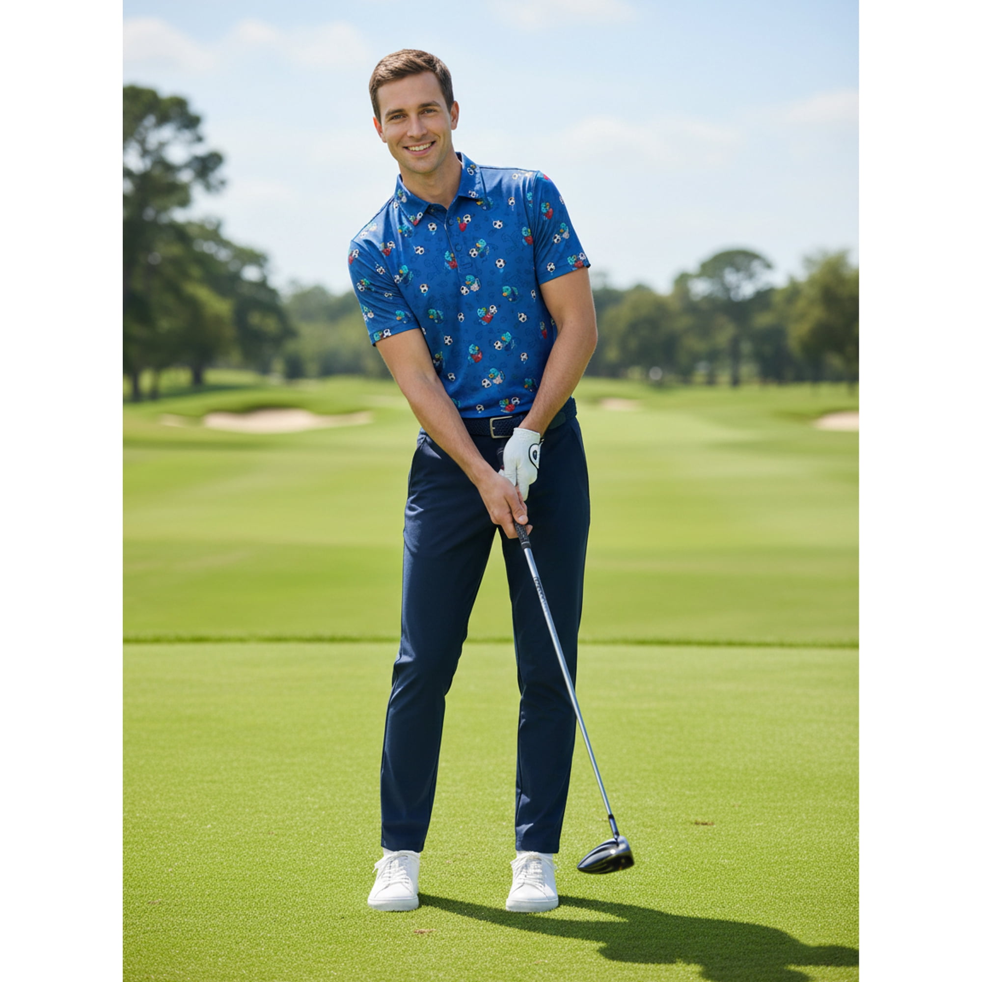 Birdie Bound Men's and Big and Tall Men's Team USA Polo Shirt, Sizes XS-4XLT