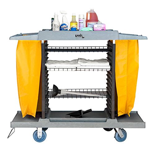 Lavex Lodging Adjustable Four Shelf Small Housekeeping Cart Walmart