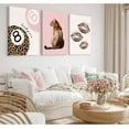 thumbnail image 2 of Pink Cheetah Wall Art Decor Leopard Preppy Trendy Canvas Poster Fashion Aesthetic Room Decor Y2k 8 Ball Prints Coquette Bow Picture Pink Lucky Painting for Dorm Girls Bedroom Unframed, 2 of 5