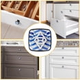 thumbnail image 6 of 4 Pcs Cabinet Handle Drawer Pulls Blue and White Geometry Knobs with Screws Square Furniture Office Cabinet Knob Decoration, 6 of 7