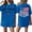 Blue, variant on Womens Loose Fit Short Sleeve Crewneck T Shirt 250 Years 1776 Graphic Print Casual Top Tee for Anniversary Event Black L