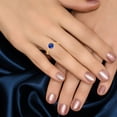 thumbnail image 2 of GemsNY September Birthstone - Petite Prong Set Round Blue Sapphire Hidden Halo Ring (Grade - AAA | 0.74cttw), 2 of 4