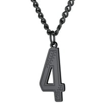 KeyStyle Number Pendant Necklace for Men Baseball Necklace Black Plated Athlete Sports Chain Necklace Anniversary Gifts Jewelry for Men
