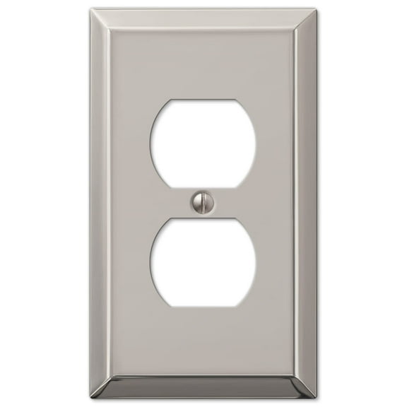 Amerelle 163DPN Century Wallplate, 1 Duplex, Steel, Polished Nickel, 1-Pack