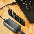 thumbnail image 2 of onn 65W Laptop Charger with 10 Interchangeable Tips, 10ft Power Cord, for HP, Dell, Lenovo, Grey, 2 of 7