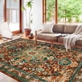 thumbnail image 4 of Findosom 8'x10' Vintage Area Rug for Living Room, Machine Washable Rugs Non Slip Distressed Indoor Rug,Large Retro Area Rug Floor Carpet for Bedroom Dining Room Entryway Office Decor,Rust, 4 of 9
