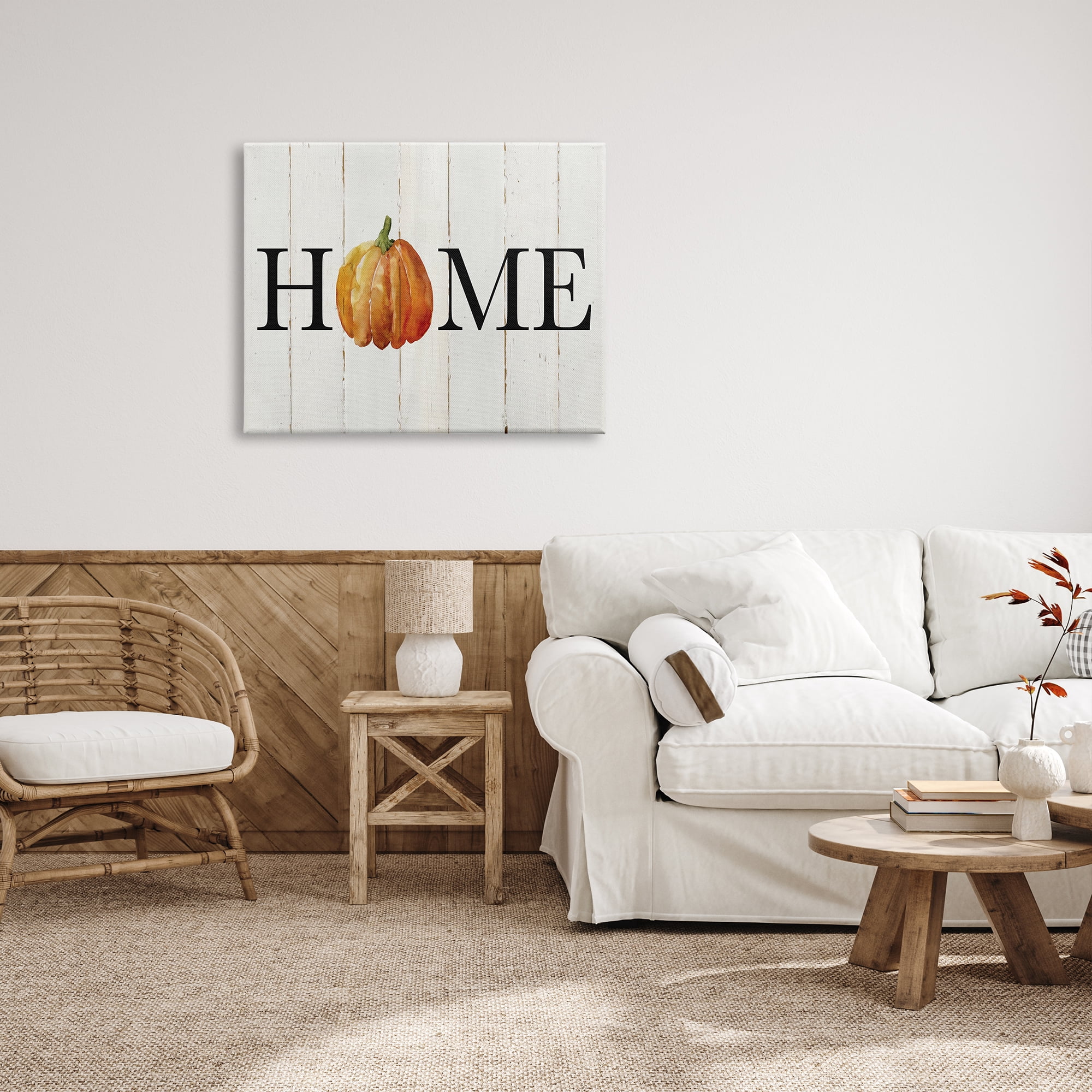 Stupell Industries Rustic Home Pumpkin Holiday Painting Gallery Wrapped Canvas Print Wall Art, 40 x 30