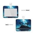 thumbnail image 2 of Qekee Hawaiian Beach Pirate Moon Print Card Badge Holder,Clear Name Tag ID Card Protector,Name Card Badge Holders for Nurse Doctor Teacher Office Driver, Horizontal, 2 of 7