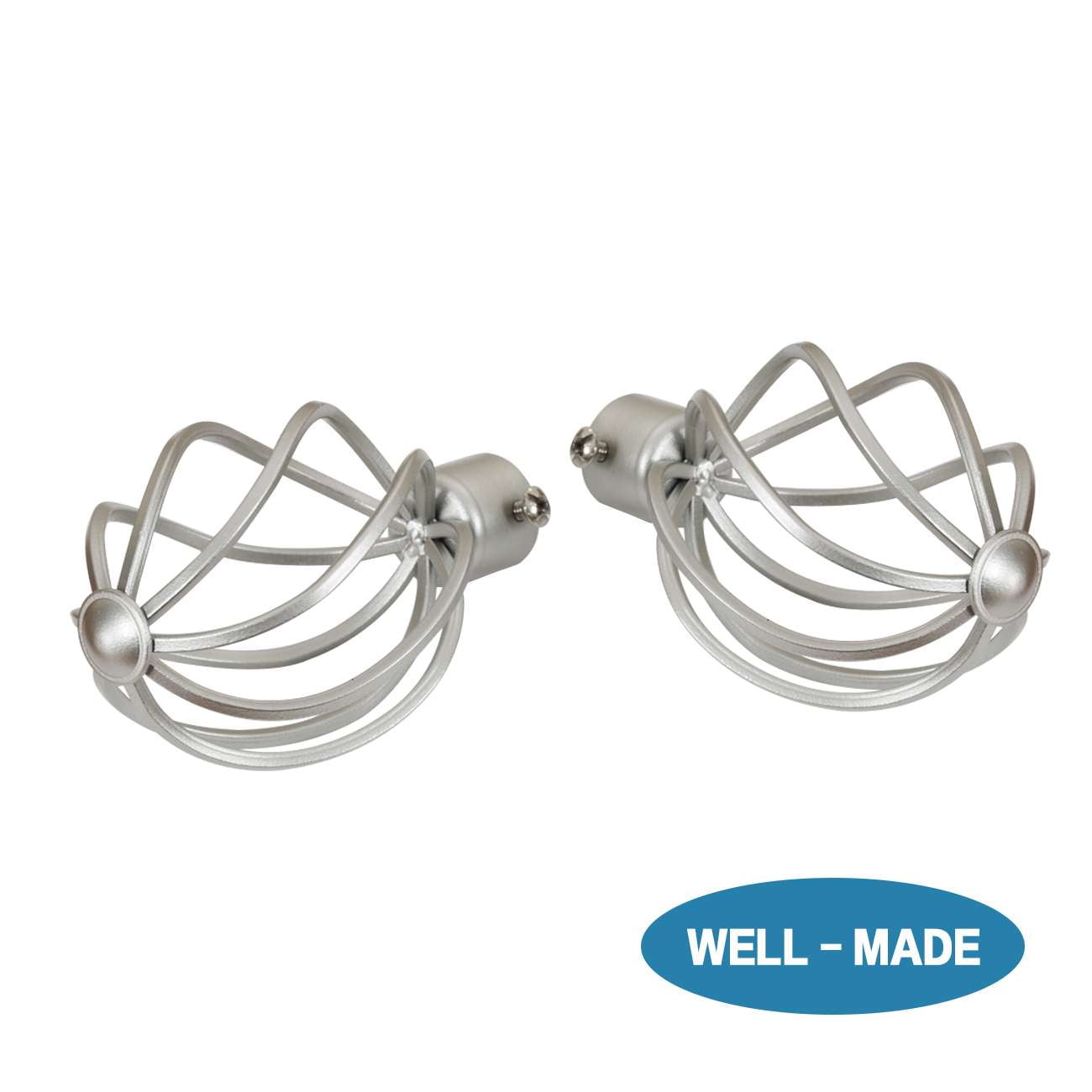 H.VERSAILTEX Adjustable Twist Cage Single Curtain Rod Set 3/4in Diameter 28-48in , Nickel
