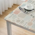 thumbnail image 4 of nygtbtfer Red Teal  Tablecloth, Fitted Table Cover with Elastic for Tables, Boho Flowers Abstract Art Rustic Table Cloth Outdoor Dinning Party Tablecloths White, 4 of 7