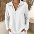 thumbnail image 2 of Women's Casual Long Sleeve Comfy Knit Top Versatile Soft Layer Outfits For Daily Wear Work Office | CSEONE,White M, 2 of 9