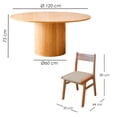 thumbnail image 2 of Ilios Innova | Comedor Redondo Moderno de Madera con 6 Sillas Acolchadas, Mesa 120 cm Diámetro con Base Cilíndrica, Diseño Decorativo para Comedor o Sala, 2 of 9