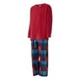 thumbnail image 3 of Family Matching Christmas Pajamas Sets Red Long Sleeve Tops + Plaid Pants or One-piece Outfit for Dog, 3 of 10