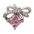 thumbnail image 2 of Colgante de lazo de circonita rosa con diamantes para uñas, joyería ligera de lujo, mariposa plateada, amor, diamantes en línea, 2 of 5