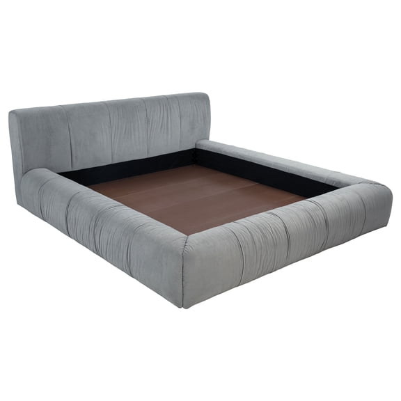 Wilshire Upholstered Eastern King Platform Bed Grey