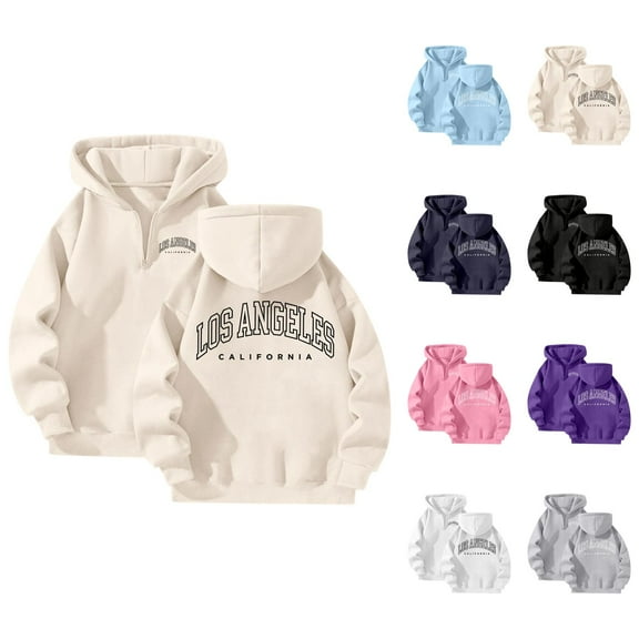 Hoodies for Women 2025 Los Angeles Hoodie Long Sleeve Loose Graphic Y2K Hoody Hooded Sweatshirt Women Pullover