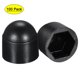 thumbnail image 1 of Cubiertas de protección de tuerca de domo de plástico Uxcell, tapa de tuerca M6 negra, paquete de 100, 1 of 5