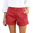 thumbnail image 7 of Only Moment Versatile Casual Shorts Wash cotton High Waisted Wide Leg Knitted Wide Leg Soft Pajama Shorts Women Vacation Outfits Red,L, 7 of 7