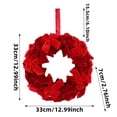 thumbnail image 3 of ShaoXinWan Velvet Bow Christmas Wreath with Hanging Ribbon, 2 Sizes Red Green Luxury Winter Front Door Garland, Soft Flocked Bow Wreath for Wall Mantel Xmas Decor, 3 of 8