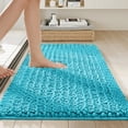 thumbnail image 2 of Bathroom Rug, Chenille Extra Soft Absorbent 16.77x23.79 in Non Slip Machine Washable Thick Long Pile Floor Mat for Bath Shower Room Kitchen and Laundry Home Decor Sky Blue, 2 of 6