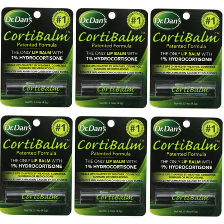 Dr. Dans CortiBalm lip balm, for chapped lips - 0.14 oz- 6 (Best Solution For Chapped Lips)
