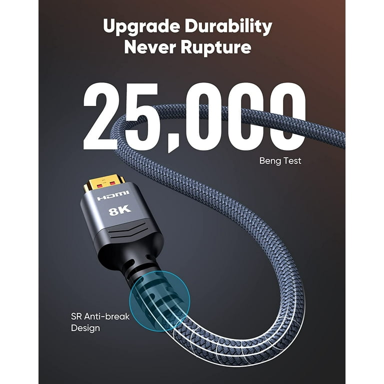 8K HDMI 2.1 Cable, 6FT High Speed, 4K@120Hz, 8K@60Hz, HDR 8K HDMI 2.1 Cable, 6FT High Speed, 4K@120Hz, 8K@60Hz, HDR