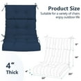 thumbnail image 4 of High Back Chair Cushions Set of 2, Adirondack Chair Cushion with Waterproof, Rocking Chair Cushion for Outdoor Patio, Garden Porch 45”x 22”x 4(navy blue）, 4 of 7