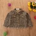 thumbnail image 4 of Xingqing Toddler Kid Girls Button Open Front Khaki Long Sleeve Leopard Print Lapel Coat, 4 of 10