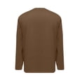 thumbnail image 7 of DPTALR Men's Casual Solid Color Loose V-Neck Lightweight Breathable Long Sleeve Pullover Top,Coffee, M, 7 of 7