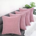 thumbnail image 3 of Unique Bargains 4-Pack Decoratiove Throw Cushion Pillow Covers Pink 20" x 20", 3 of 8