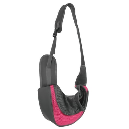 FRCOLOR Hands Free Dog Sling Bag Pet Shoulder Carrier 35*8.5*20cm Single-Shoulder Pet Travel Bag for Dog Cat Outside Walking - Size S(Rose Red)