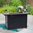 thumbnail image 2 of Nuu Garden 42'' Outdoor Fire Pit Table 50,000 BTU Rattan Fire Pit with Lid and Glass Beads, Black, 2 of 9