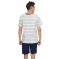 thumbnail image 3 of MintLimit Mens Pajamas Classic Stripe Top with Pure Pants Men's Cotton Sleepwear Pajamas Set Long Pjs Sets Collection Men Plus Size Silver S, 3 of 4