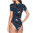 thumbnail image 4 of Naloa Christmas Dachshund Women's Short-Sleeved Onesie, One-Piece Swimsuit for Parties, dates, clubs - X-Large, 4 of 9