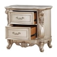 thumbnail image 4 of Acme Gorsedd 2-Drawer Wooden Nightstand with Marble Top in Golden Ivory, 4 of 6