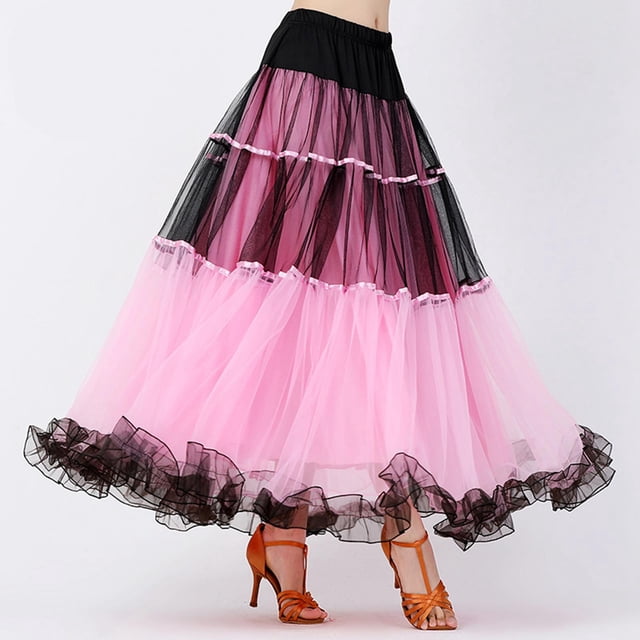 Vestido de baile latino Colcomx Rosado para mujer