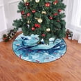 thumbnail image 2 of FMSHPON Watercolor Whale Fish Xmas Christmas Tree Skirt Stand Mat for Holiday Party Decoration Indoor Outdoor 48 inches, 2 of 3