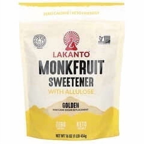 Lakanto, Monkfruit Sweetener with Allulose, Golden, 16 oz (454 g) Pack of 3