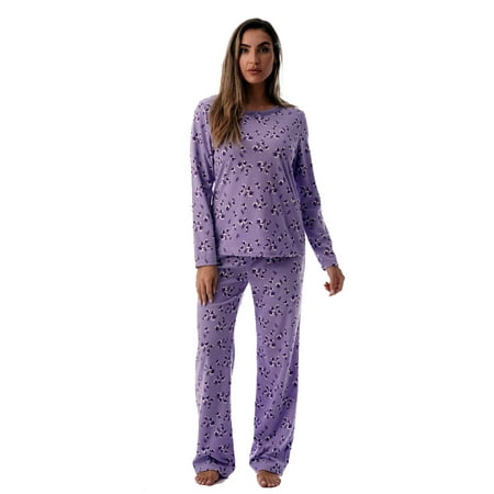 

Just Love Womens Printed Thermal Fleece Sets 6727-10317-BLK-3X (Sweet Floral Lilac 3X)