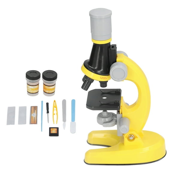Microscope Kids Microscope Kit LED 1200X Microscope With Specimen Slides Science Educational Toy Birthday Gift