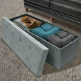 thumbnail image 5 of Sorbus Storage Bench Chest with Collapsible/Folding Bench Ottoman with Cover, 43” L x 15” W x 15” H, 5 of 10