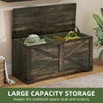 thumbnail image 5 of Uforic 39.4" Farmhouse Storage Bench, Wooden Chest with Safety Hinges, Shoe Organizer for Entryway - Rustic Brown, 5 of 11