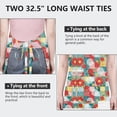 thumbnail image 6 of Pioneer Flower Floral Print Pattern Apron for Women and Men, Cotton Linen Waterproof with Pockets, Adjustable, 33x27 Inch for Kitchen, Gardening, BBQ, Salon, 6 of 6