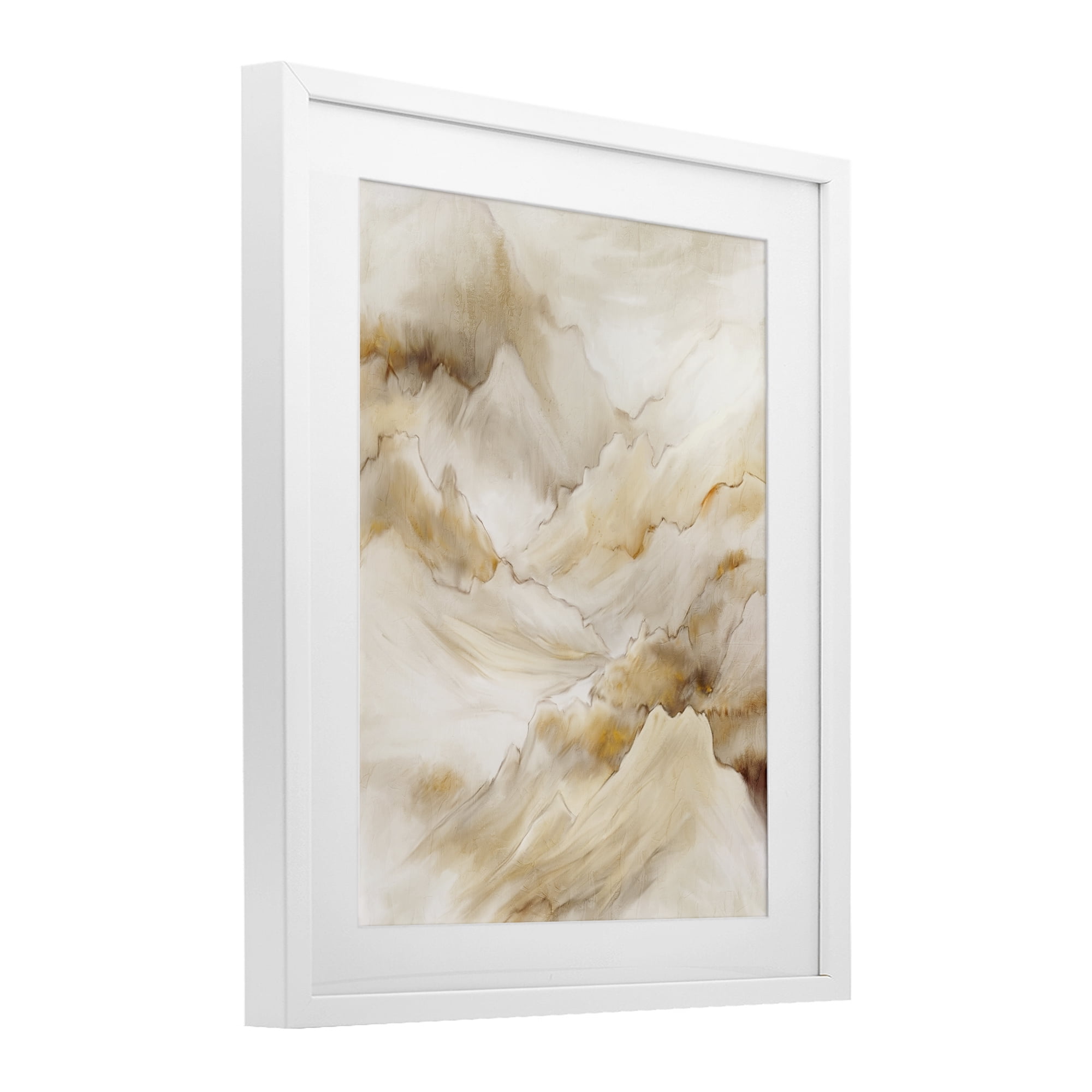 Stupell Industries Neutral Land Flow White Framed Print Under Glass, design by Kim Allen