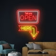 thumbnail image 2 of Handmadetneonsign We Are Open Here Neon Sign, Arrow Direction Wall Art Decor, Open Welcome Wall Decor, 2 of 5