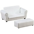 thumbnail image 2 of Qaba Kids Sofa Set with Footstool for Toddlers and Babies, White, 2 of 9