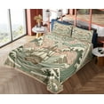 thumbnail image 4 of Ambesonne Nautical Fitted & Top Sheet Set with Sham, Folk Art Style Marine Look, Blush Cadet Blue and Ecru, 4 of 5