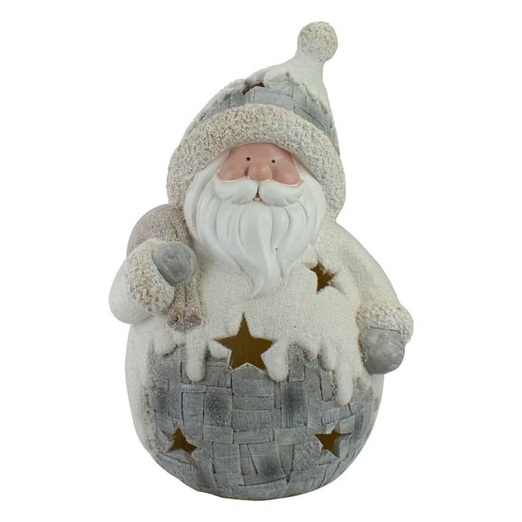 Northlight LED Lighted Santa Christmas Figure - 21" - White and Gray